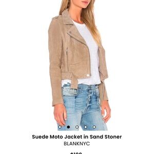 Blank NYC Suede Moto Jacket - Sand Stoner NWOT
